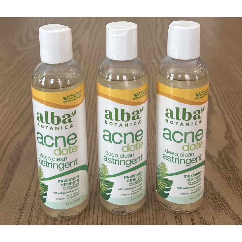 Alba Botanica Acne Dote Deep Clean Astringent 6oz 3 Pack New Discontinued